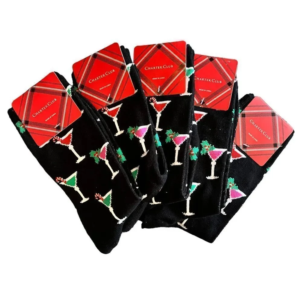 🍑 NEW Martini Socks, 5 for $12